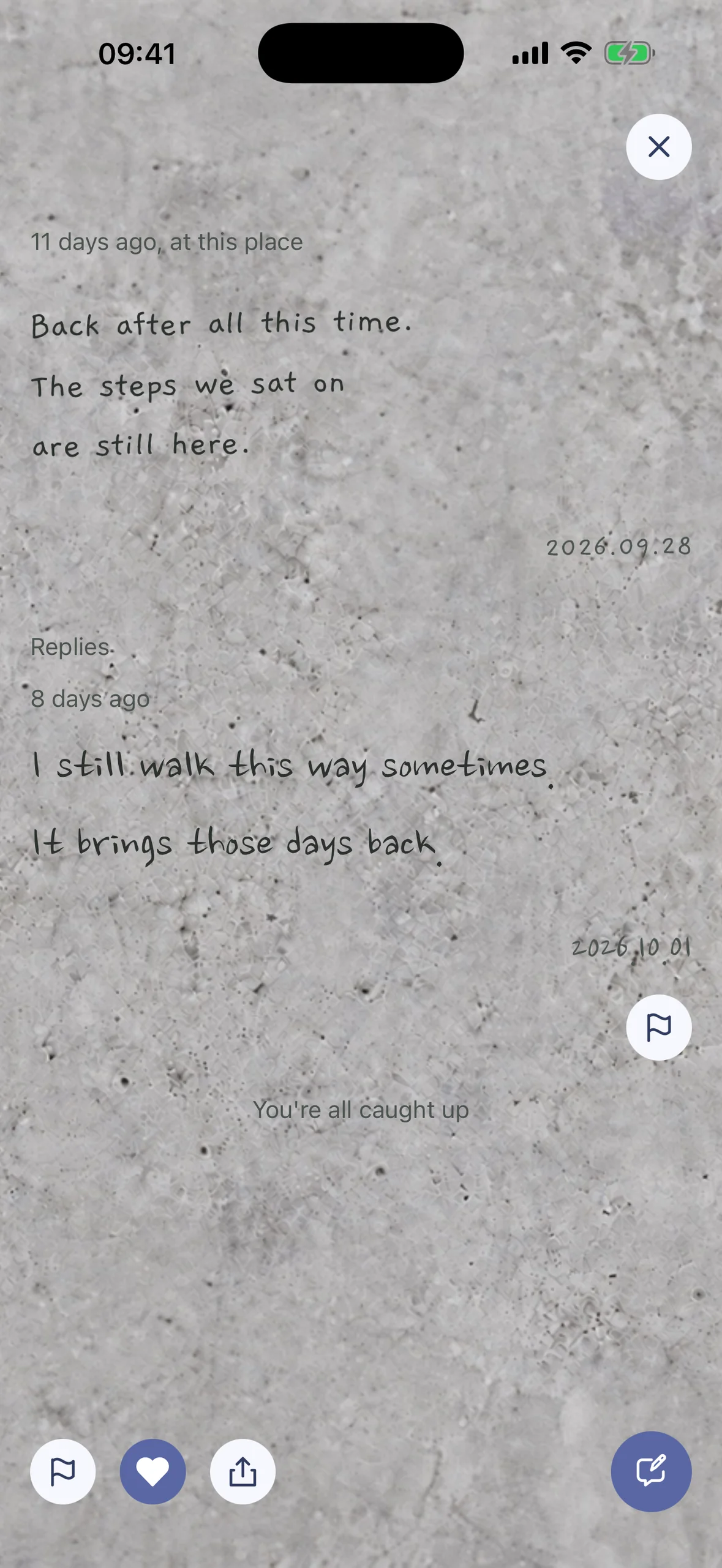 Read notes and replies when you visit.