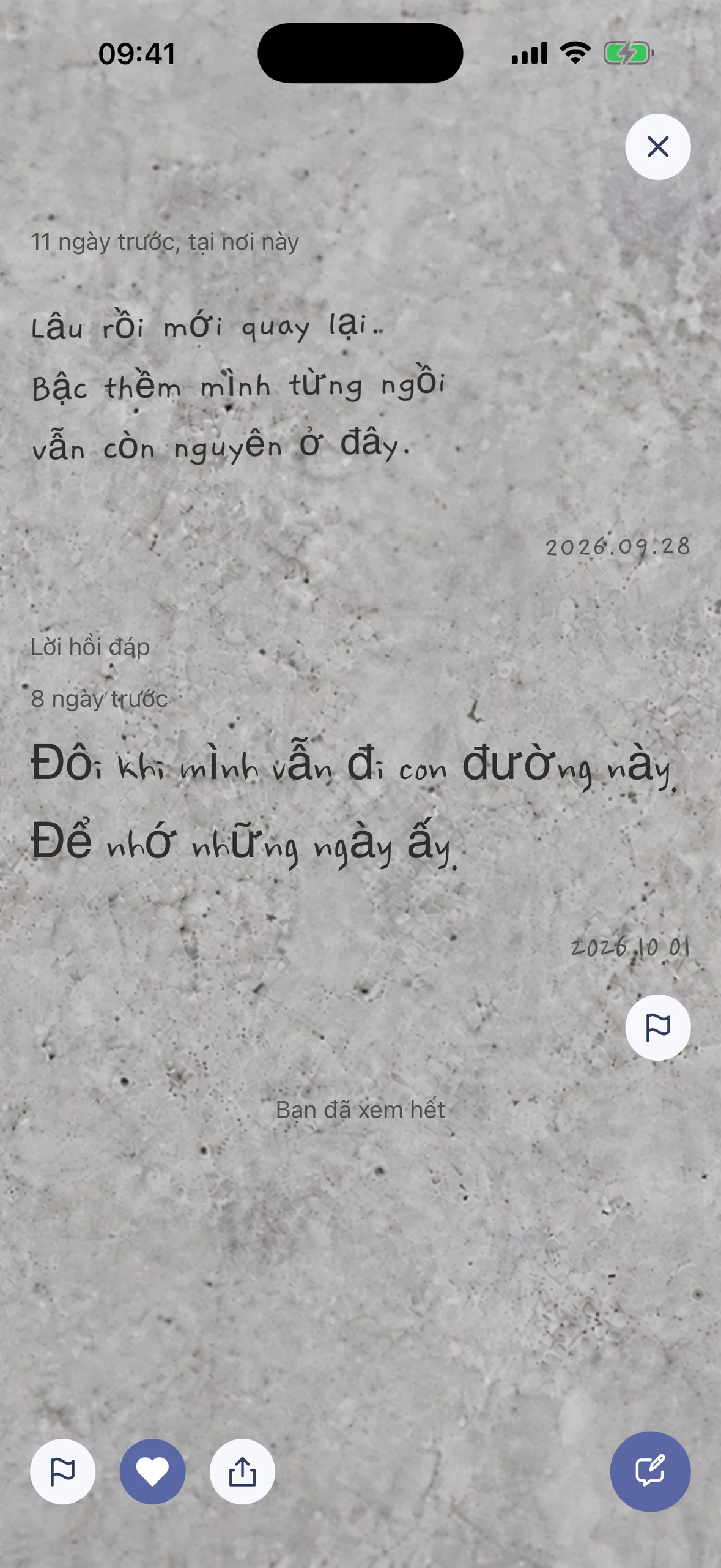 Đọc lời nhắn và trả lời khi đến nơi.